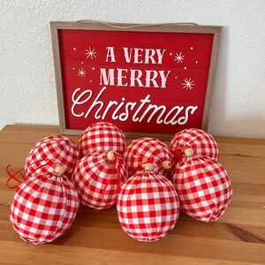 Farmhouse Christmas Ornaments Set with Sign